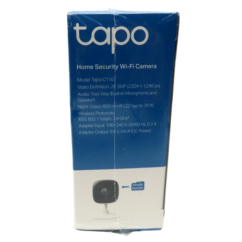 TP-LINK Tapo 2k Indoor Security‎ Wi-Fi Camera, Tapo C110 Night Vision, White